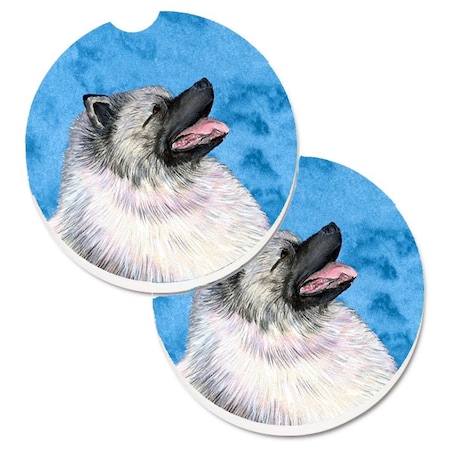 Carolines Treasures Blue Keeshond Set of 2 Cup Holder Car Coaster SS4764-BUCARC